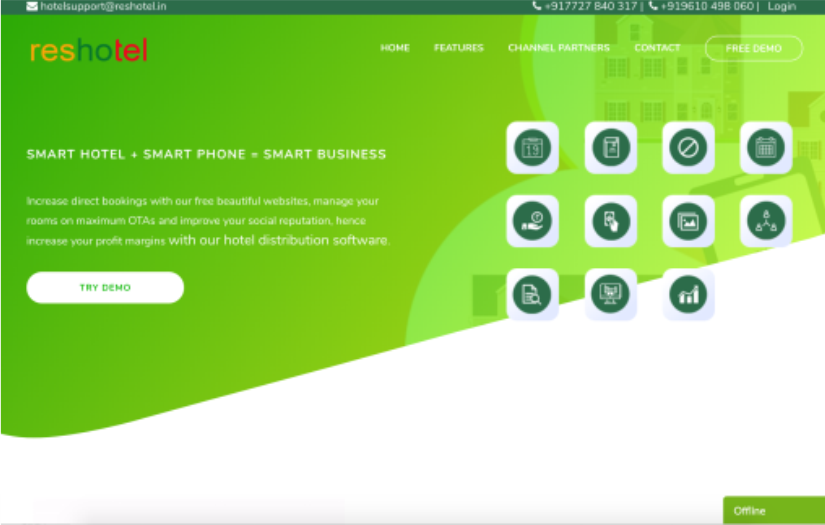 Reshotel: Cloud-based channel manager and booking engine for hotels screenshot 1